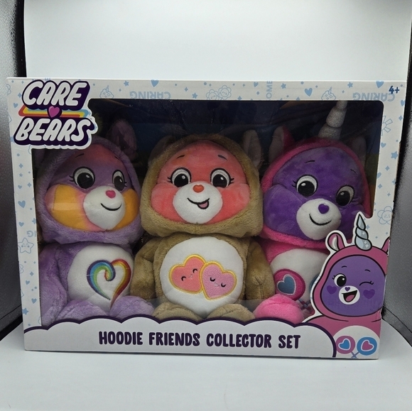 Care Bears Hoodie Friends Collector Set Unicorn Fox Pegasus - Picture 3 of 12